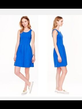 J. Crew Royal Blue Sleeveless Fit-and-Flare Dress